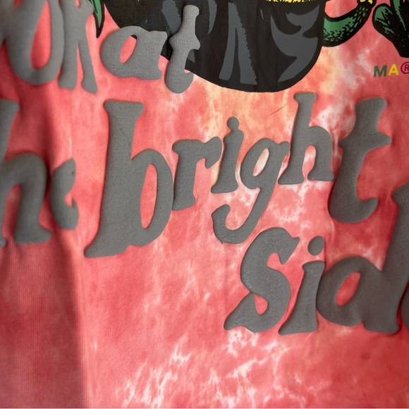 NWT MARKET LOOK AT THE BRIGHT SIDE SMILEY PINK TIE DYE TEE SZ S M L XL 2XL - Picture 6 of 6